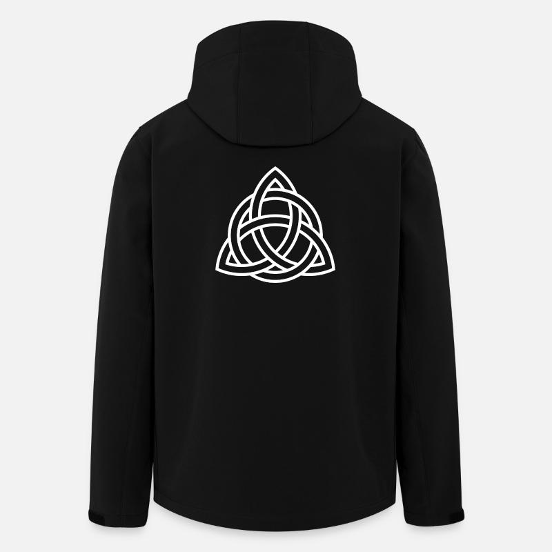 Celtic Knot Triquetra Line Art - Men’s Recycled Softshell Jacket by Stanley/Stella - black