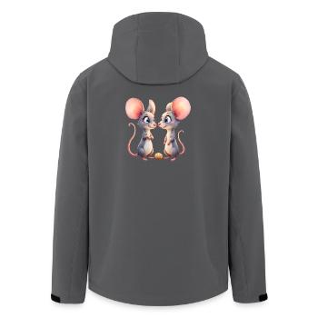 Petites souris face à face - Veste softshell homme en polyester recyclé Stanley/Stella - charbon - Dos - AI Model Male 185 light (185cm)
