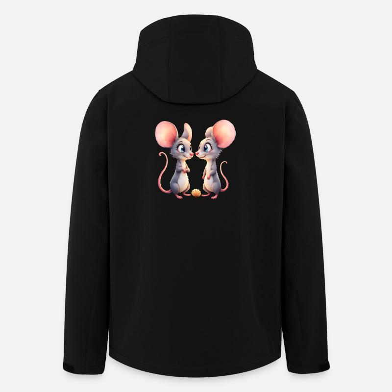 Little mice face to face - Men’s Recycled Softshell Jacket by Stanley/Stella - black