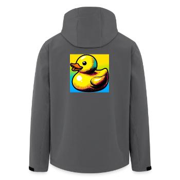 Ente Ente Ente Ente Ente - Recycelte Männer Softshell-Jacke von Stanley/Stella - Schwarz - Hinten - AI Model Male 185 light (185cm)
