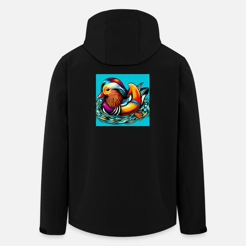Canard mandarin - Veste softshell homme en polyester recyclé Stanley/Stella - noir