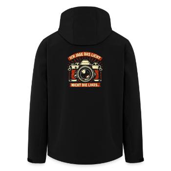 Fotografie Licht - Retro Fotografen Spruch - Recycelte Männer Softshell-Jacke von Stanley/Stella - Schwarz - Hinten - AI Model Male 185 light (185cm)