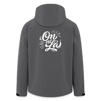 On est là - Pas le choix...Message du quotidien - Veste softshell homme en polyester recyclé Stanley/Stella - noir - Dos - AI Model Male 185 light (185cm)
