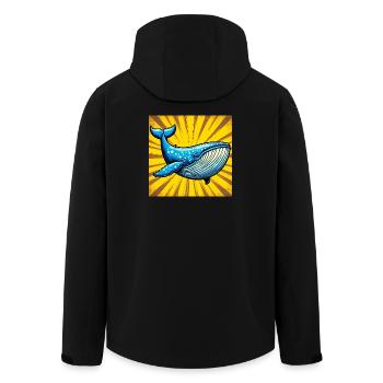 whale - Men’s Recycled Softshell Jacket by Stanley/Stella - black - Back - AI Model Male 185 light (185cm)