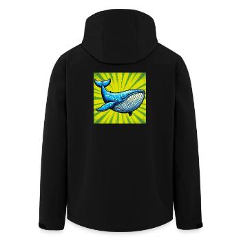 whale - Men’s Recycled Softshell Jacket by Stanley/Stella - black - Back - AI Model Male 185 light (185cm)