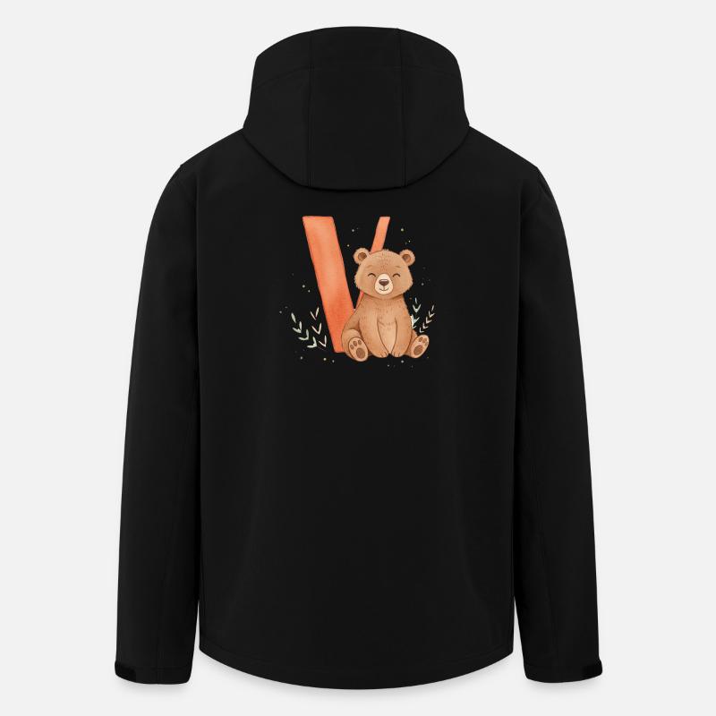 Niedlicher Bär mit V - Recycelte Männer Softshell-Jacke von Stanley/Stella - Schwarz