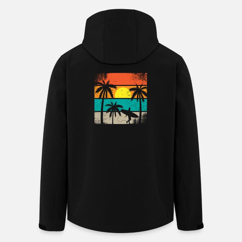 Sunset Surf Palm - Recycelte Männer Softshell-Jacke von Stanley/Stella - Schwarz
