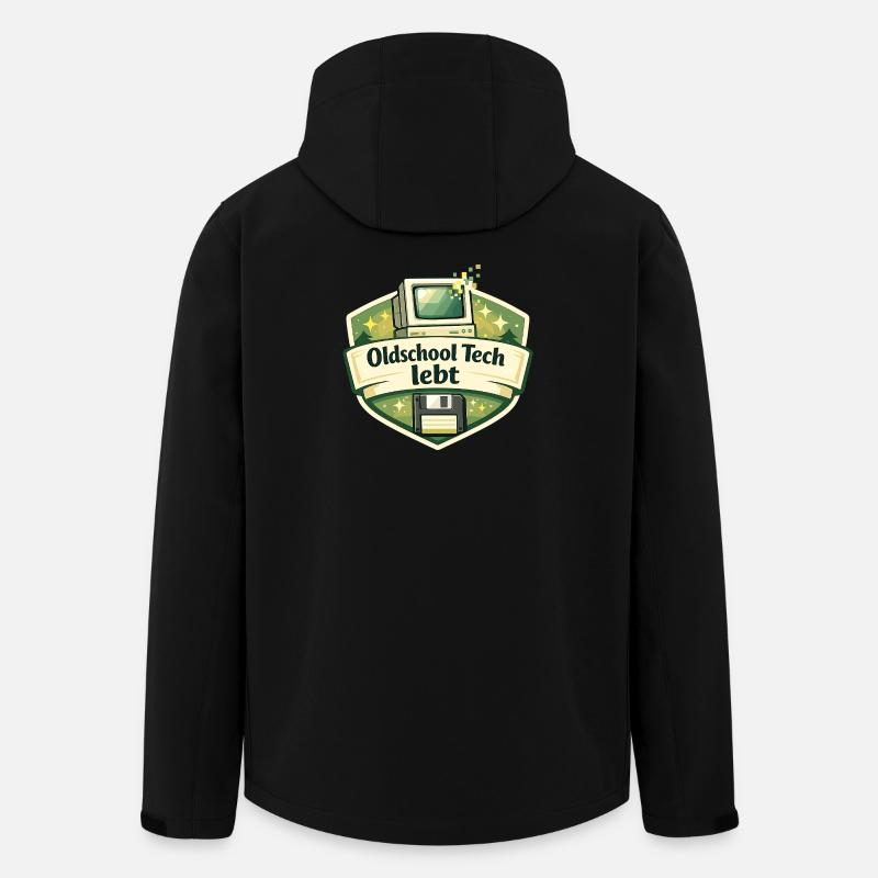 Oldschool Tech lebt - Recycelte Männer Softshell-Jacke von Stanley/Stella - Schwarz