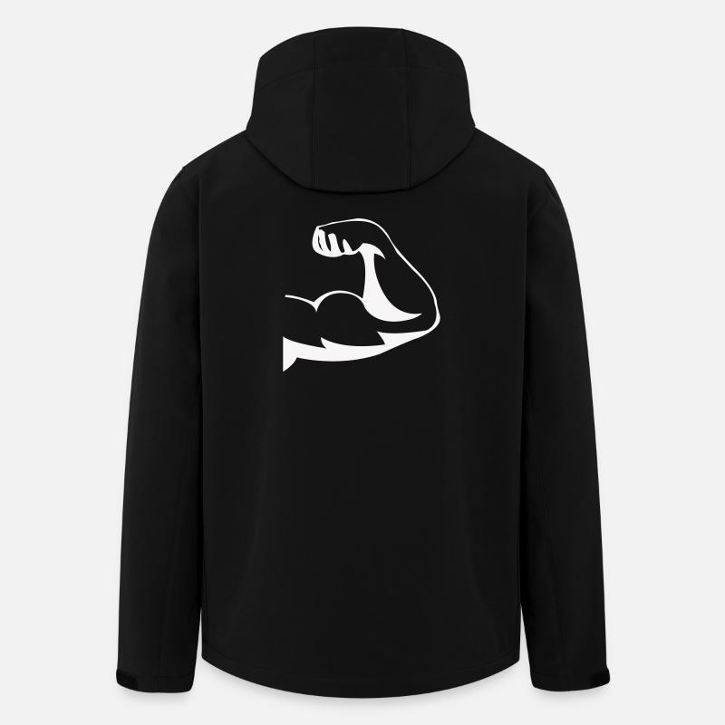 Powerful biceps silhouette - Men’s Recycled Softshell Jacket by Stanley/Stella - black