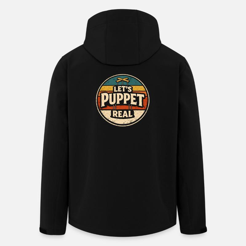 Puppenehrlich | Puppet Show Retro Humor - Men’s Recycled Softshell Jacket by Stanley/Stella - black
