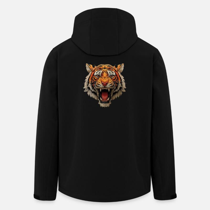 Tiger Head Roaring - Men’s Recycled Softshell Jacket by Stanley/Stella - black