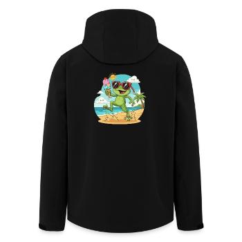 Frosch am Strand mit Eis - Men’s Recycled Softshell Jacket by Stanley/Stella - black - Back - AI Model Male 185 light (185cm)