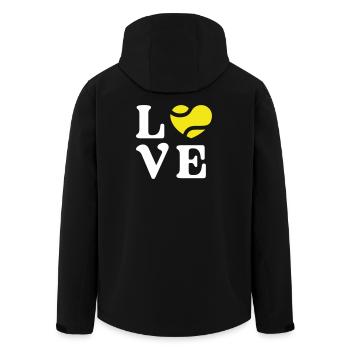 Tennis-Liebe - Recycelte Männer Softshell-Jacke von Stanley/Stella - Schwarz - Hinten - AI Model Male 185 light (185cm)