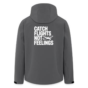 Catch Flights Not Feelings - Men’s Recycled Softshell Jacket by Stanley/Stella - anthracite - Back - AI Model Male 185 light (185cm)
