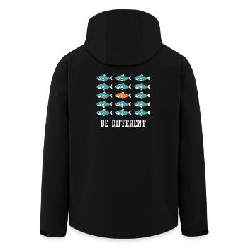 Être différents et uniques Poissons nageurs - Veste softshell homme en polyester recyclé Stanley/Stella - noir - Dos - AI Model Male 185 light (185cm)