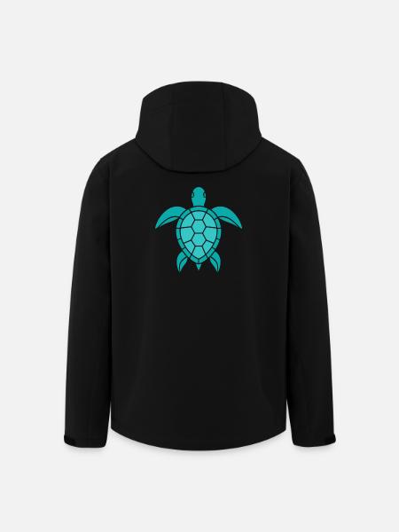 Turtle Pattern - Men’s Recycled Softshell Jacket by Stanley/Stella - black