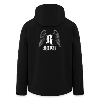 Winged Gothic Rock Logo - Men’s Recycled Softshell Jacket by Stanley/Stella - black - Back - AI Model Male 185 light (185cm)