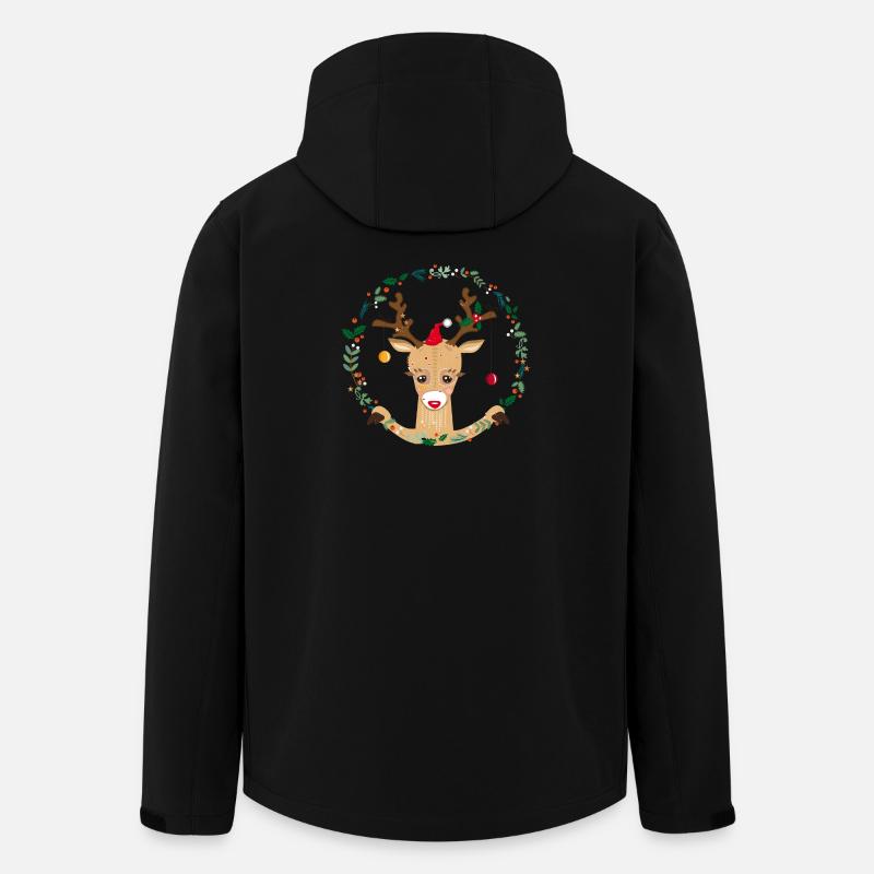 Rentier in der Weihnachtszeit - Recycelte Männer Softshell-Jacke von Stanley/Stella - Schwarz