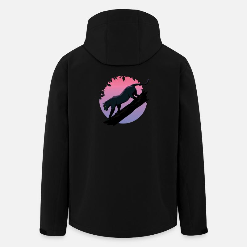 Schwarzer Tier-Panther aus dem Dschungel - Recycelte Männer Softshell-Jacke von Stanley/Stella - Schwarz