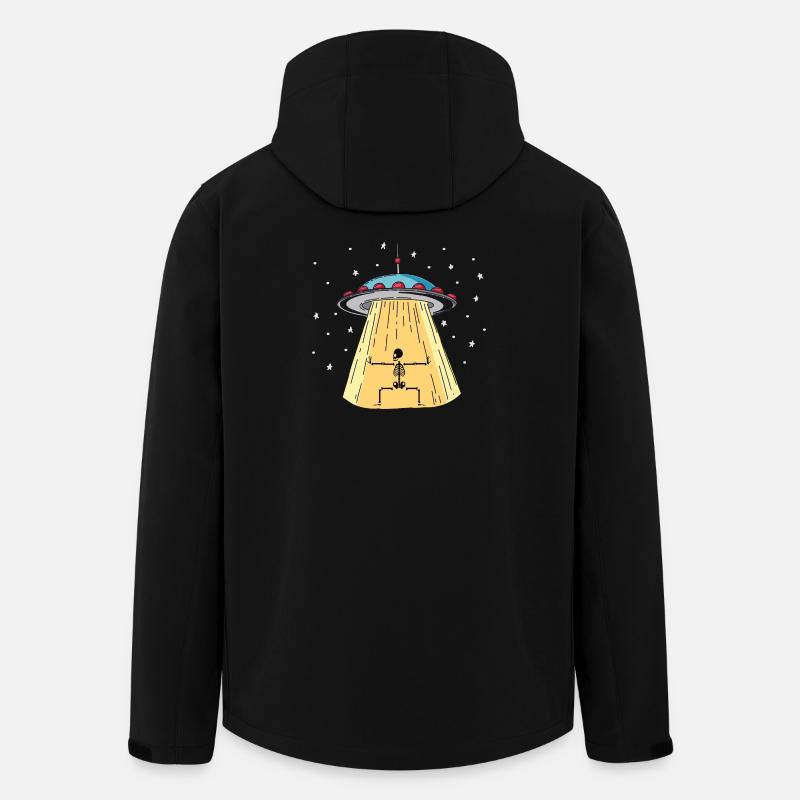 UFO mit Skeleton Lichtinstallation - Recycelte Männer Softshell-Jacke von Stanley/Stella - Schwarz