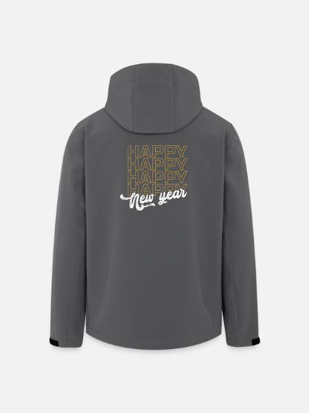 Golden Happy New Year Neon Script - Men’s Recycled Softshell Jacket by Stanley/Stella - black