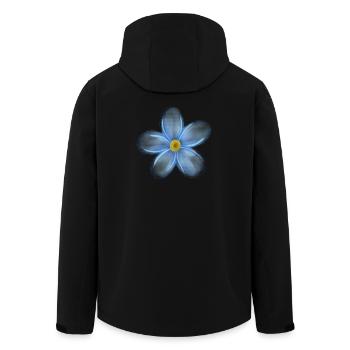 Forget Me Not – Delicate Floral Illustration - Men’s Recycled Softshell Jacket by Stanley/Stella - black - Back - AI Model Male 185 light (185cm)