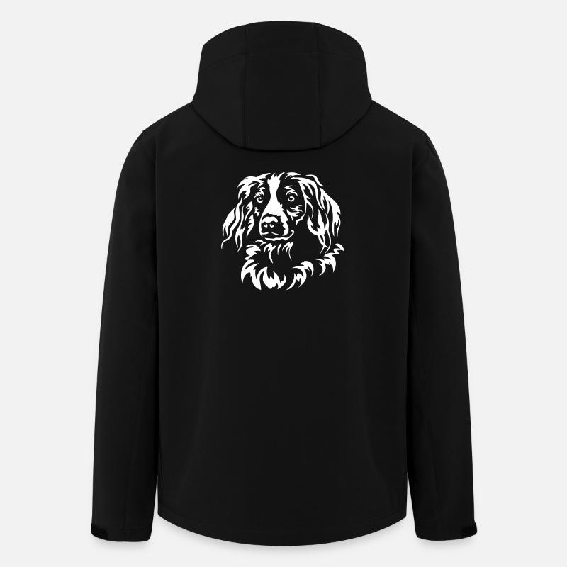 Epagneul Breton Kopf "Black Edition" - Recycelte Männer Softshell-Jacke von Stanley/Stella - Schwarz