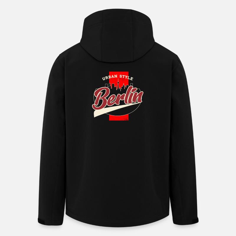 Berlin Urban Style Retro Font - Men’s Recycled Softshell Jacket by Stanley/Stella - black