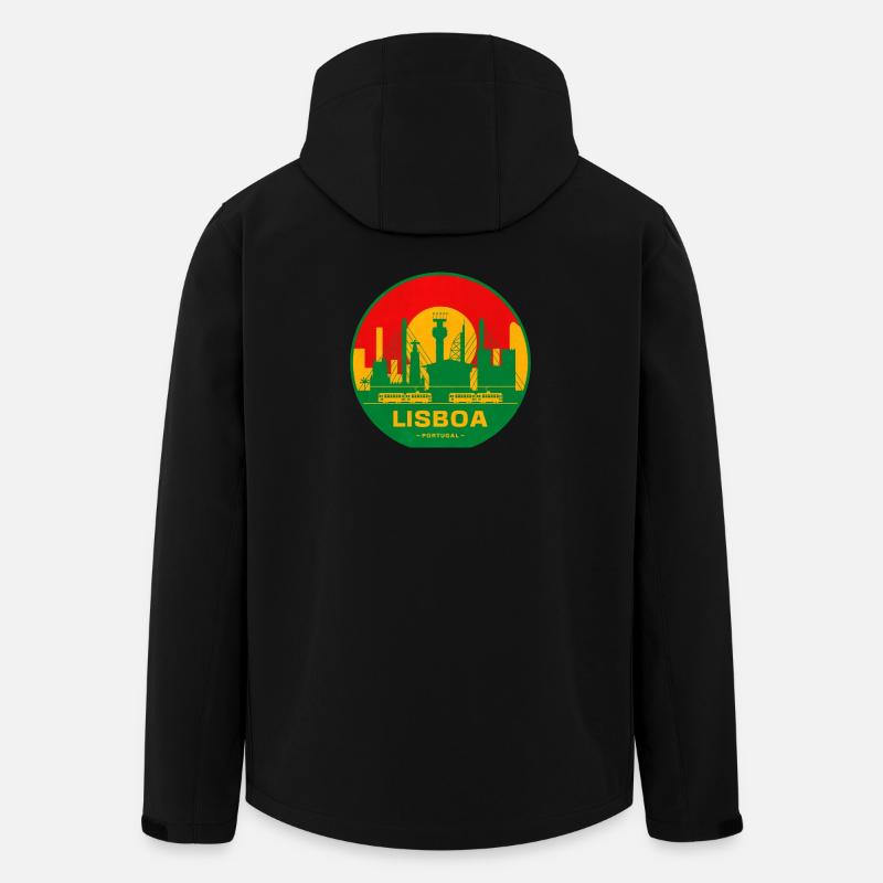 Lisboa Retro Skyline Silhouette - Recycelte Männer Softshell-Jacke von Stanley/Stella - Schwarz
