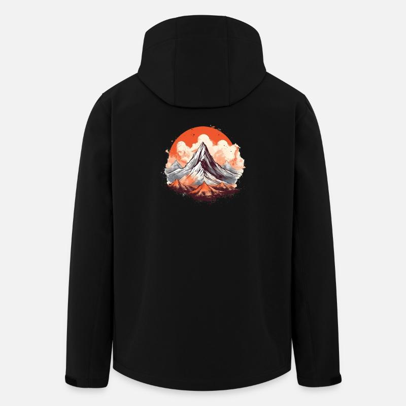 Majestic mountain peak with sunset - Men’s Recycled Softshell Jacket by Stanley/Stella - black