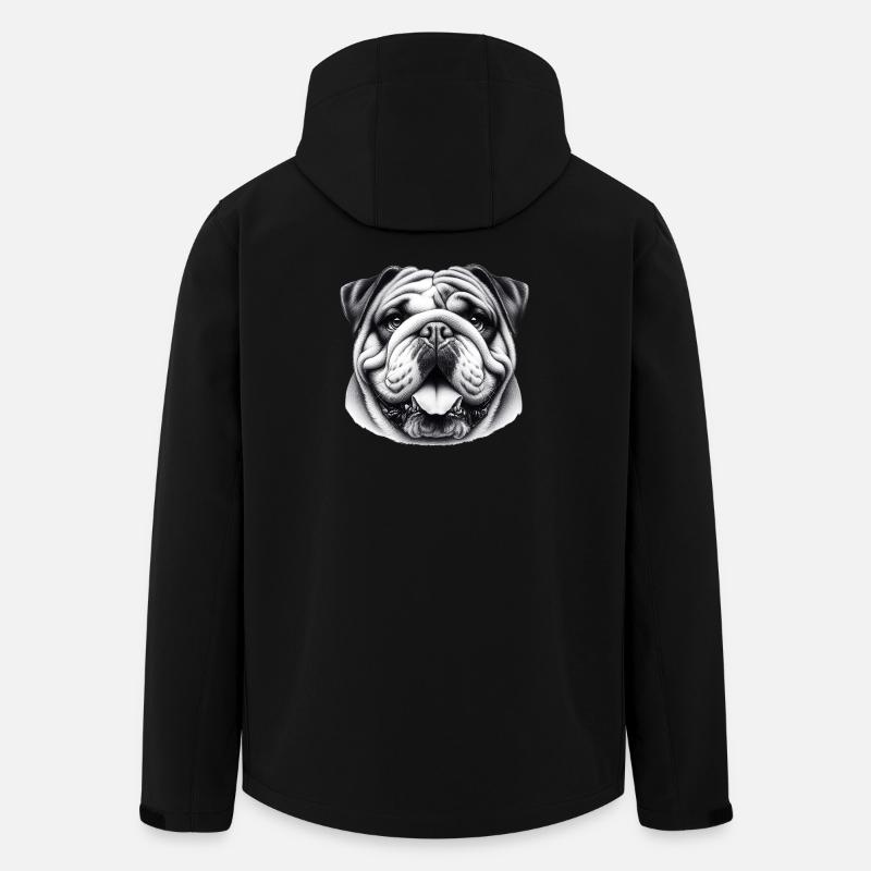 Bouledogue anglais Chien - Veste softshell homme en polyester recyclé Stanley/Stella - noir