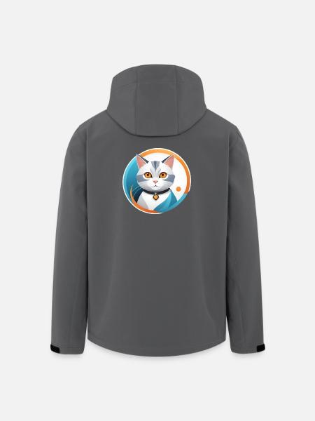 Chatty Cat Illustration - Veste softshell homme en polyester recyclé Stanley/Stella - noir