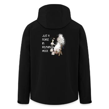 Horse With Cocktail Summer Chill Horses Saying - Men’s Recycled Softshell Jacket by Stanley/Stella - black - Back - AI Model Male 185 light (185cm)