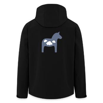 Dala Cheval Nuages Cheval De Noël Scandinave - Veste softshell homme en polyester recyclé Stanley/Stella - noir - Dos - AI Model Male 185 light (185cm)