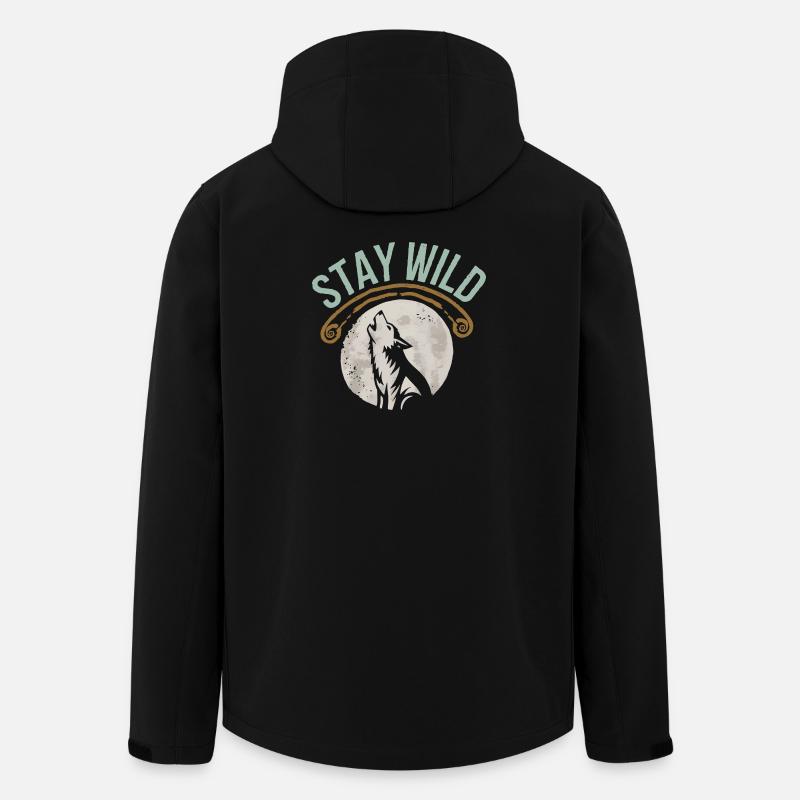 Stay Wild Wolf T-Shirt - Veste softshell homme en polyester recyclé Stanley/Stella - noir
