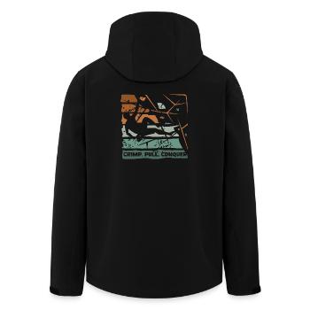 Bouldering – Crimping. Pull. Conquer. - Men’s Recycled Softshell Jacket by Stanley/Stella - black - Back - AI Model Male 185 light (185cm)