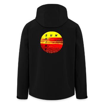 SunShine Fire  Sonnenuntergang Sommer Sonne Feuer - Recycelte Männer Softshell-Jacke von Stanley/Stella - Schwarz - Hinten - AI Model Male 185 light (185cm)