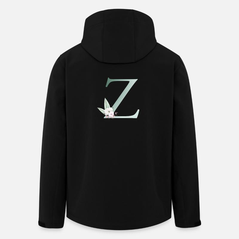 Z Monogram, Floral, Personalizable - Men’s Recycled Softshell Jacket by Stanley/Stella - black