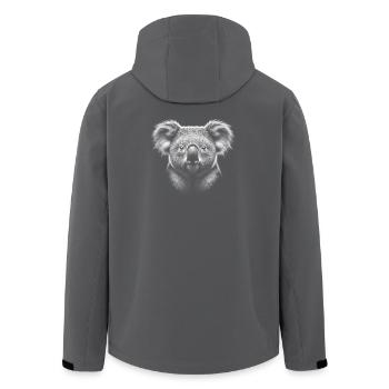 Cute koala head as a cool portrait - Men’s Recycled Softshell Jacket by Stanley/Stella - anthracite - Back - AI Model Male 185 light (185cm)