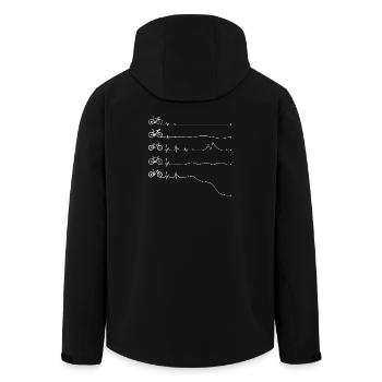 Cycling Heartbeat Line - Men’s Recycled Softshell Jacket by Stanley/Stella - black - Back - AI Model Male 185 light (185cm)