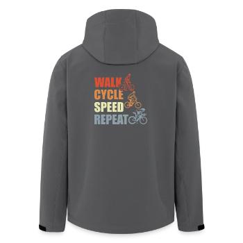 Cycling routine - Men’s Recycled Softshell Jacket by Stanley/Stella - black - Back - AI Model Male 185 light (185cm)
