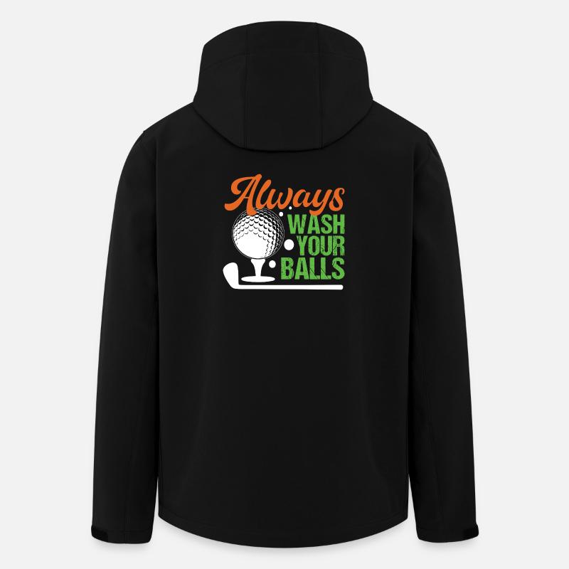 Golf - Lavez toujours vos balles - Veste softshell homme en polyester recyclé Stanley/Stella - noir