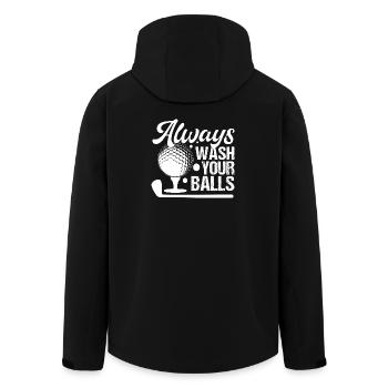 Golf - Lavez toujours vos balles - Veste softshell homme en polyester recyclé Stanley/Stella - noir - Dos - AI Model Male 185 light (185cm)
