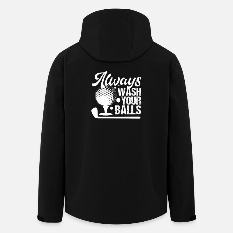 Golf - Always Wash Your Balls - Men’s Recycled Softshell Jacket by Stanley/Stella - black