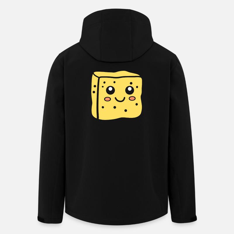Spongeface Adorable Sponge Illustration - Men’s Recycled Softshell Jacket by Stanley/Stella - black
