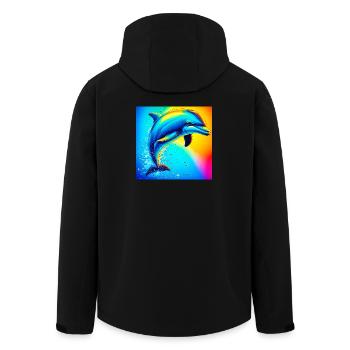 Delfin - Recycelte Männer Softshell-Jacke von Stanley/Stella - Schwarz - Hinten - AI Model Male 185 light (185cm)