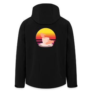 Ceramic Passion Sunset - Men’s Recycled Softshell Jacket by Stanley/Stella - black - Back - AI Model Male 185 light (185cm)