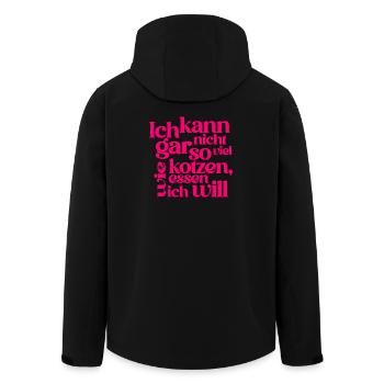 ICH KANN GAR NICHT SO VIEL KOTZEN WIE ICH ESSEN .. - Recycelte Männer Softshell-Jacke von Stanley/Stella - Schwarz - Hinten - AI Model Male 185 light (185cm)
