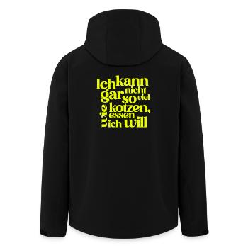 ICH KANN GAR NICHT SO VIEL KOTZEN WIE ICH ESSEN .. - Recycelte Männer Softshell-Jacke von Stanley/Stella - Schwarz - Hinten - AI Model Male 185 light (185cm)