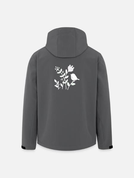 Natur_mit_Vogel_weiss - Giacca softshell uomo in poliestere riciclato di Stanley/Stella - nero